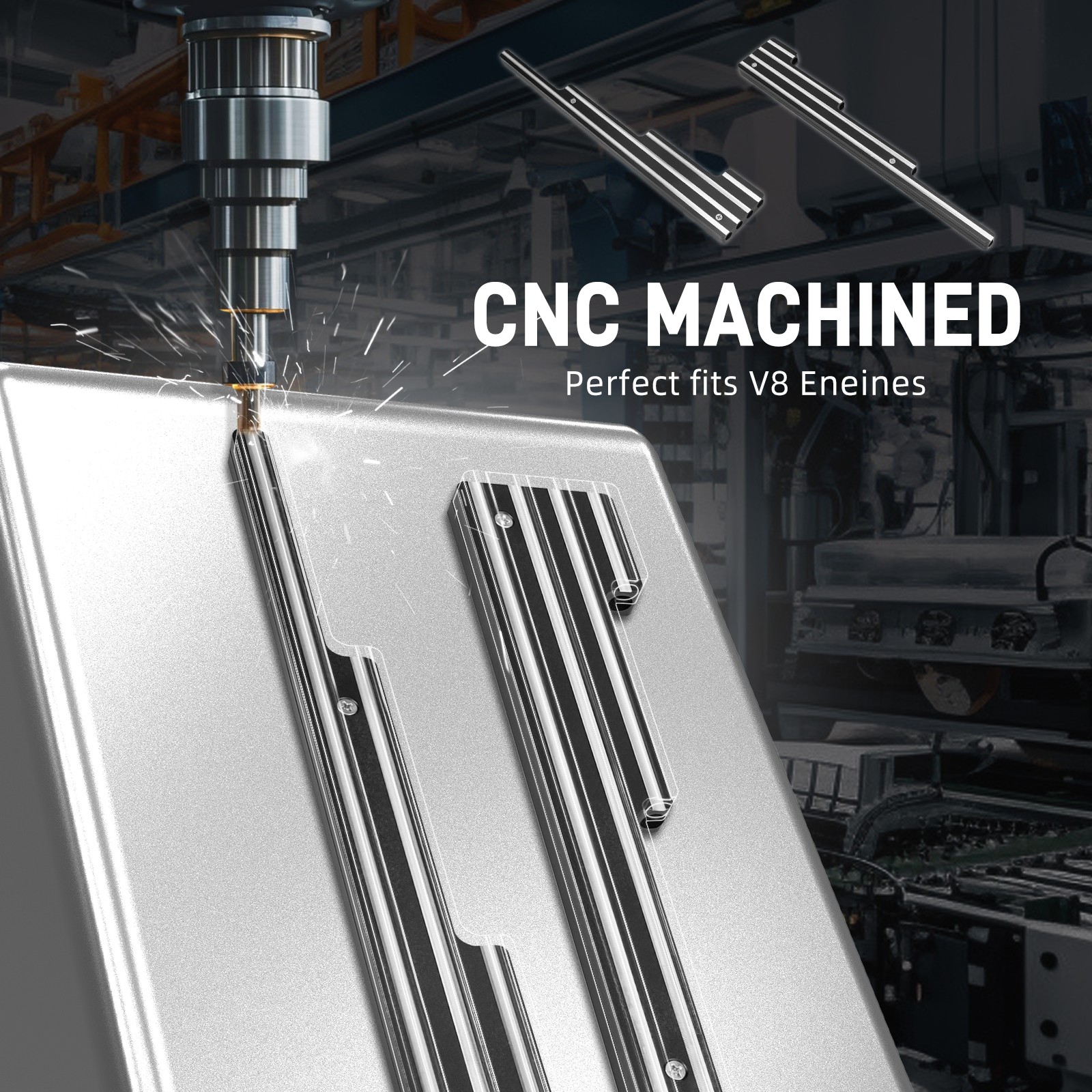 BEVINSEE Aluminum Spark Plug Wire Looms Holder Set For SBC BBC 302 350 454