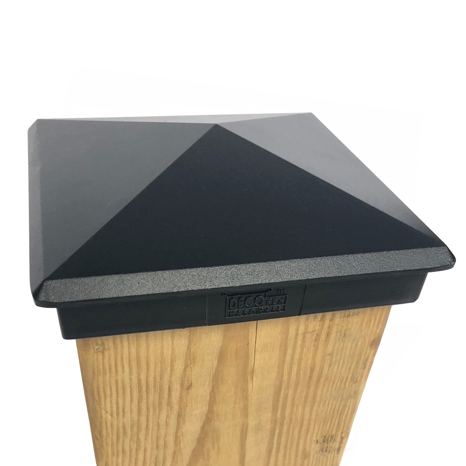 5.5" x 5.5" Heavy Duty Aluminium Pyramid Post Cap for Wood Posts - Black