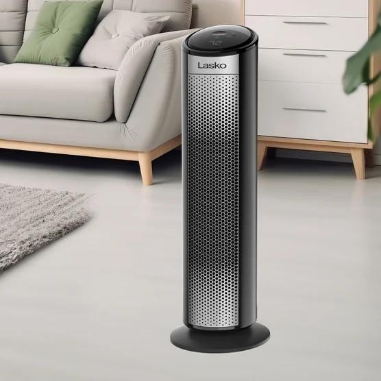 Lasko 22" Digital Ceramic Tower Space Heater with Child Lock and Remote
