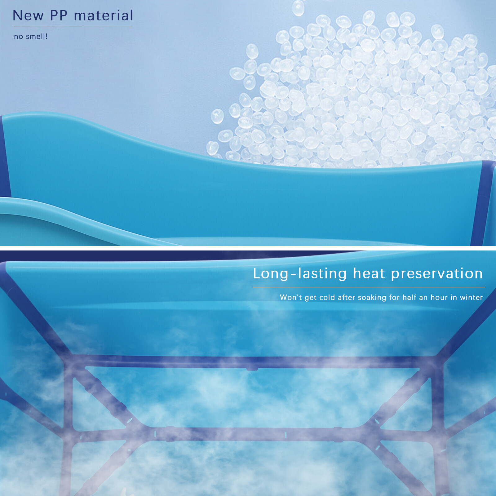 Portable Foldable Bathtub, Collapsible Children's Bathtub for Children Blue