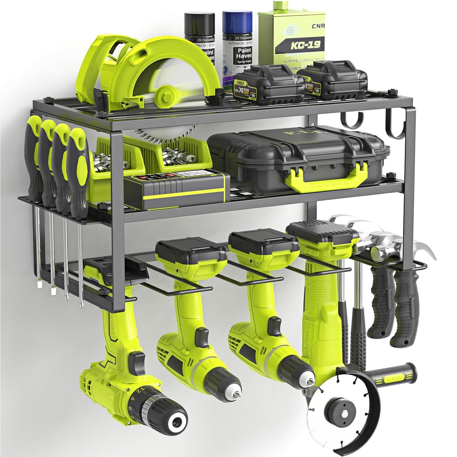 Power Tool Organizer Wall Mounted Power Tool Rack for Cordless Drill Storage