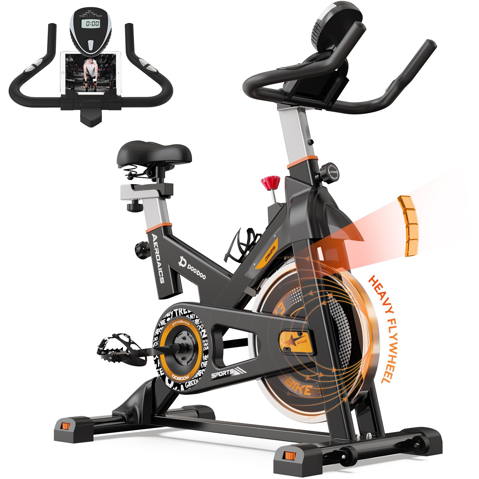 Pooboo Magnetic Resistance Indoor Cycling Bike Stationary Exercise Bike Workout