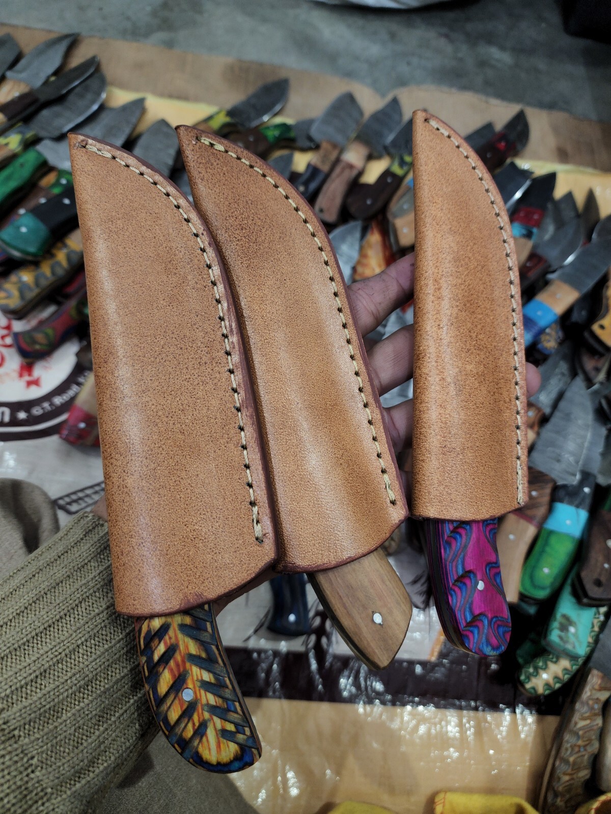 Lot of 50 Custom Handmade Damascus Steel 8" Full Tang Skinner Hunting Knifes USA