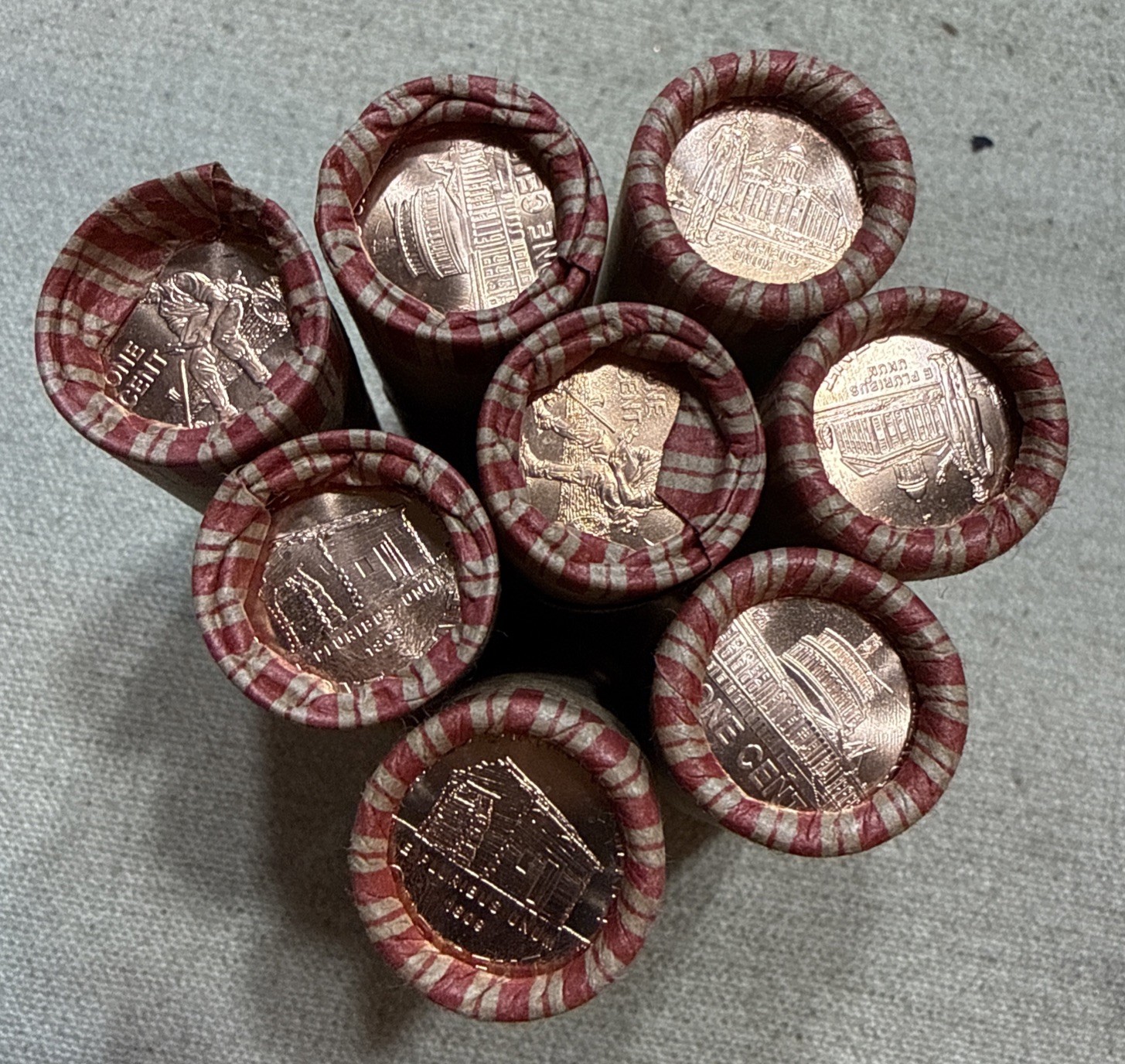 Set 2009 P & D 8 Shotgun Wrapped Uncirculated Lincoln Cent Rolls LP1 LP2 LP3 LP4