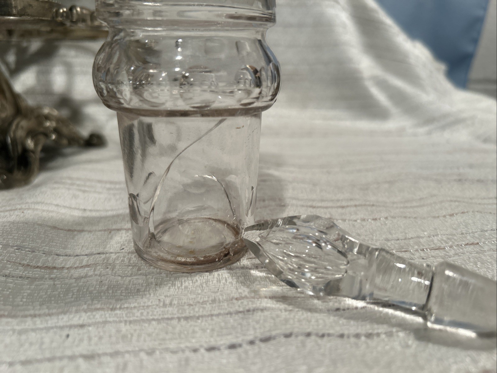 Heavy Antique Silver Plated 7 Pc Cruet Set