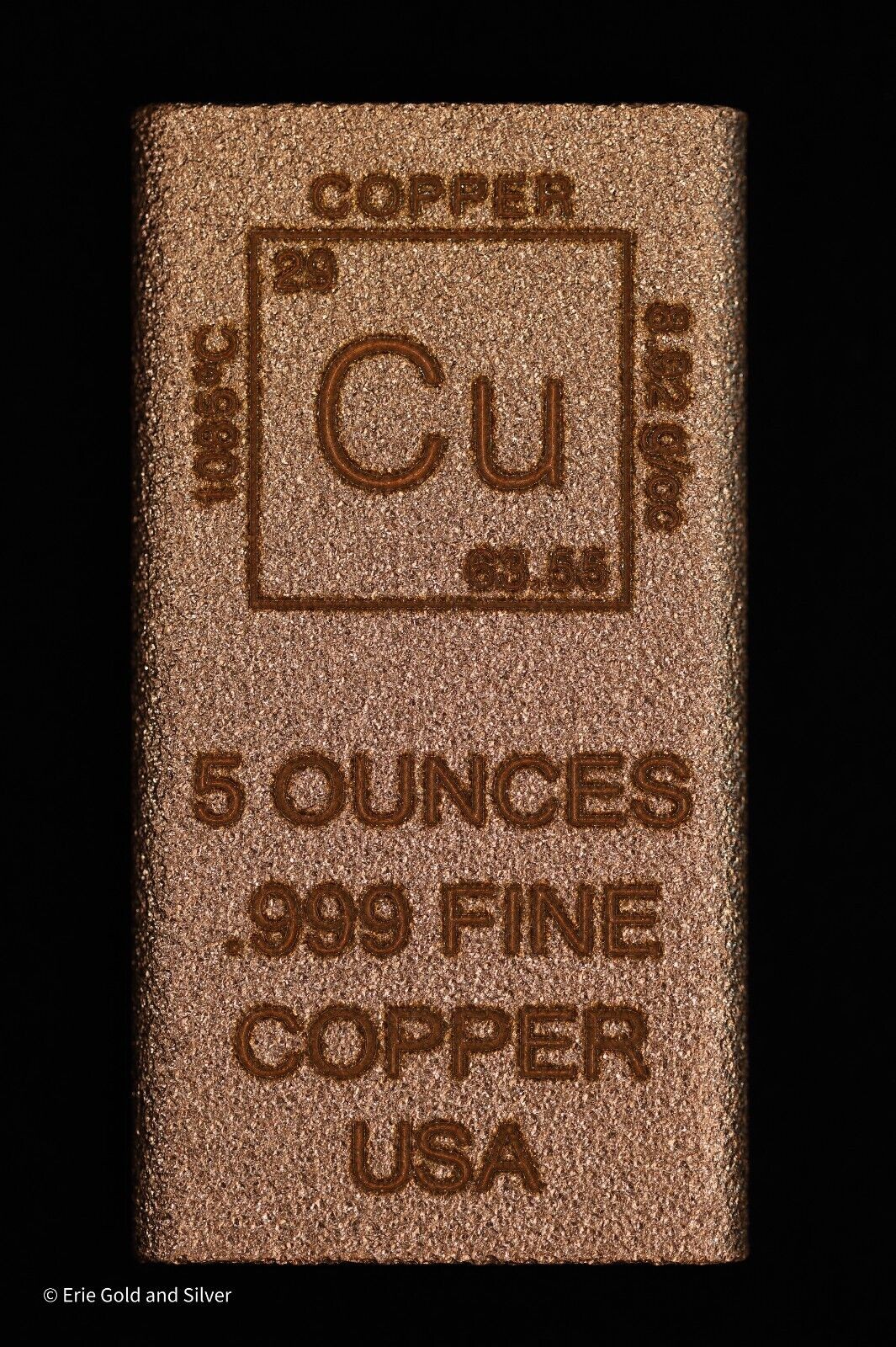 5 oz Copper Bar Element Design Made in USA | Rectangle Ingot Copper Bullion CU