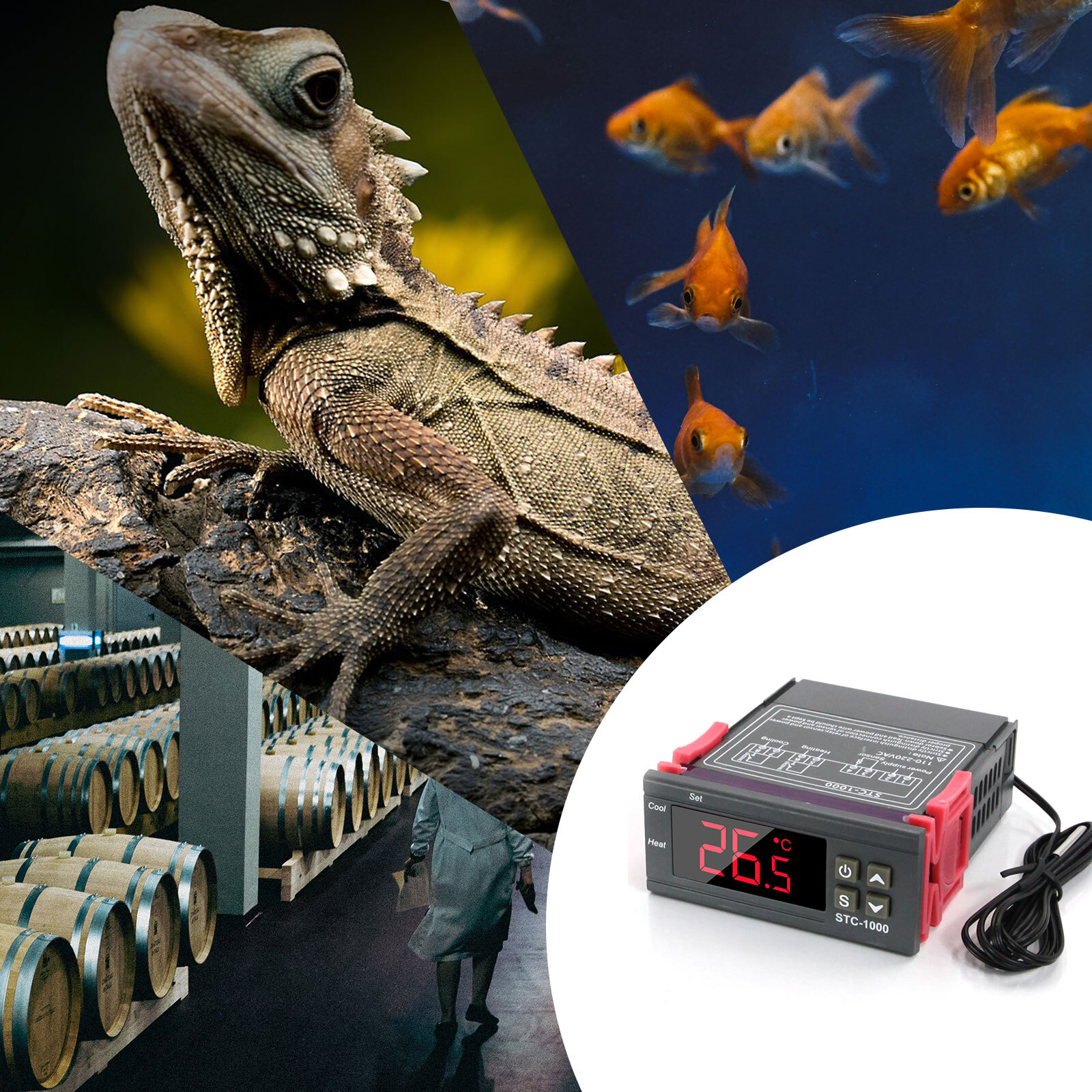 AC 110V Universal STC-1000 Digital Temperature Controller Thermostat w/ Sensor