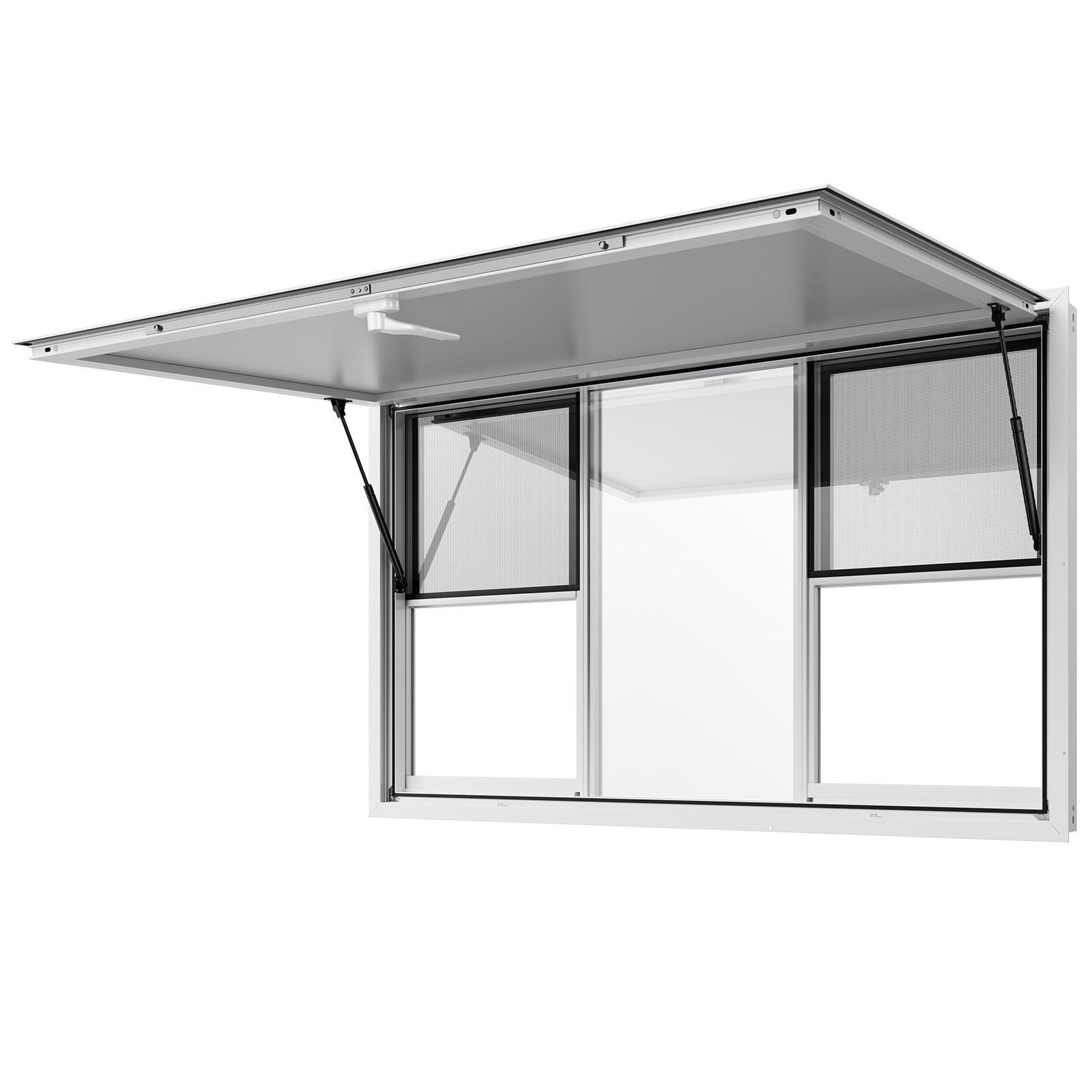 Uimoso 60x36in Concession Food Truck Service Window with Aluminum Alloy Awning