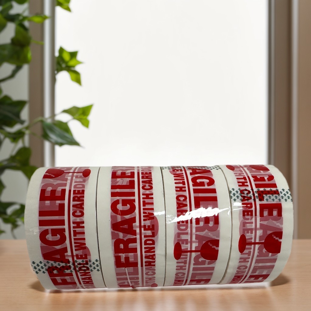 4X Rolls 2"x100 Yards Fragile Handle Care Packing Shipping Box Sealing Tape US