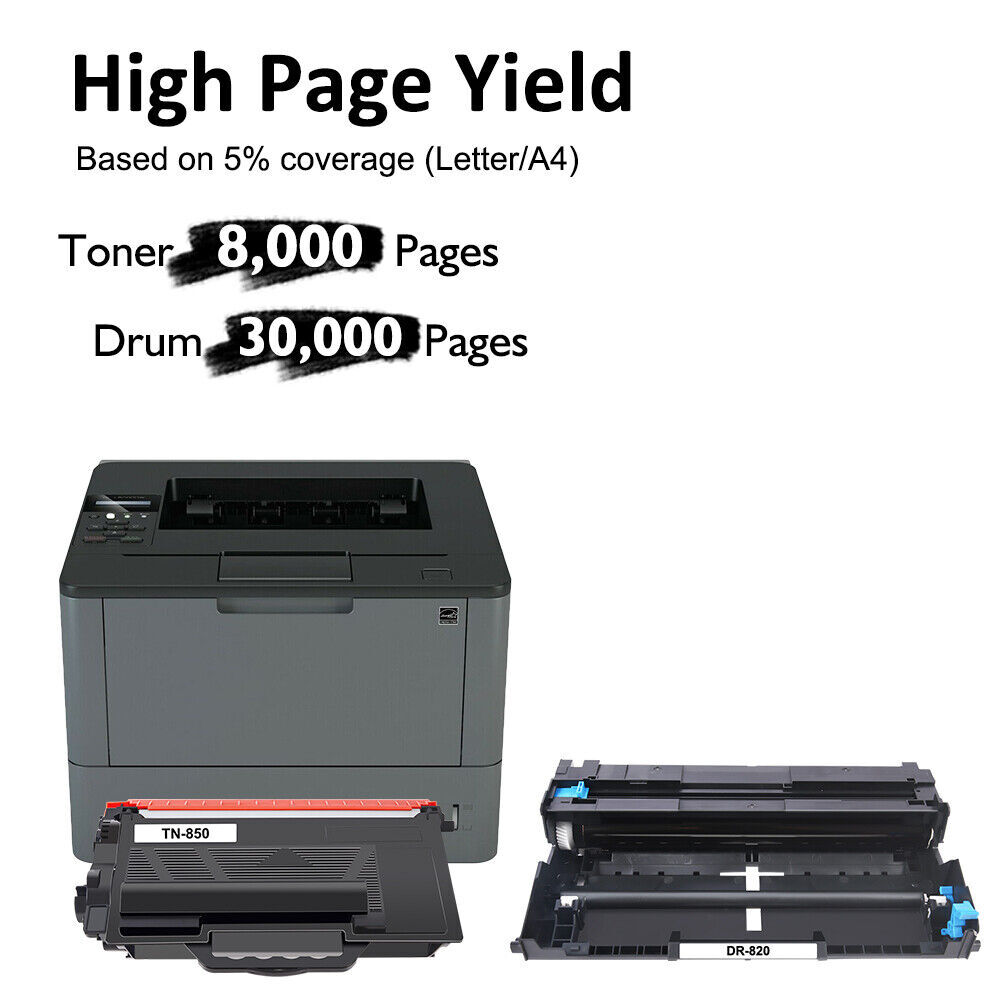 TN850 Toner or DR820 Drum HY Combo for Brother MFC-L5850DW L5800DW L5900DW Lot