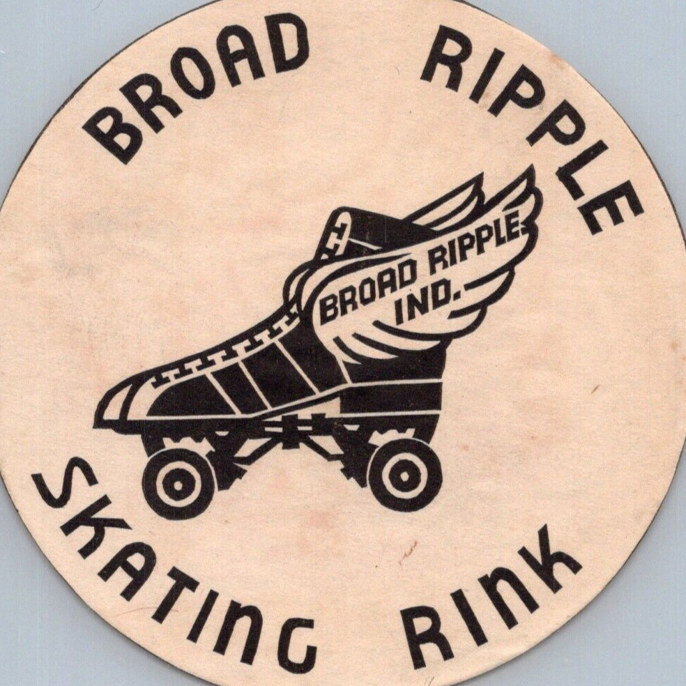 1940s Broad Ripple Roller Skating Rink Label Indianapolis Marion County Indiana
