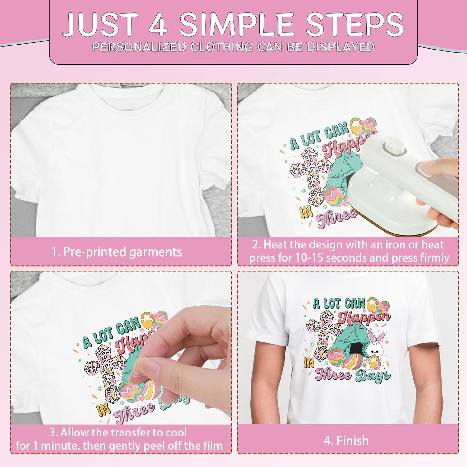 Dtf Transfers Ready to Press - 20 Pcs Easter Iron on Transfers for T-Shirts, Jes