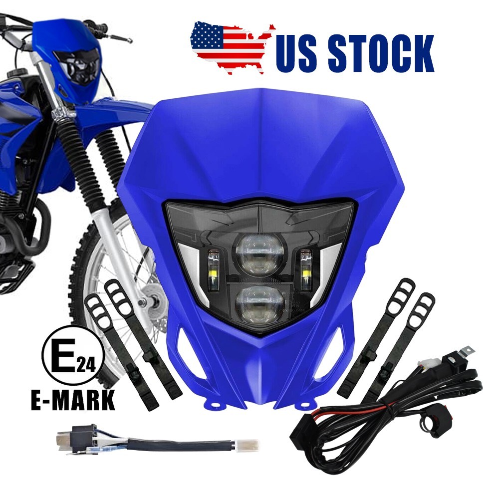 LED Headlight + Switch for Yamaha TTR 110 125 200 230 250 YZ 85 125 250 490 450