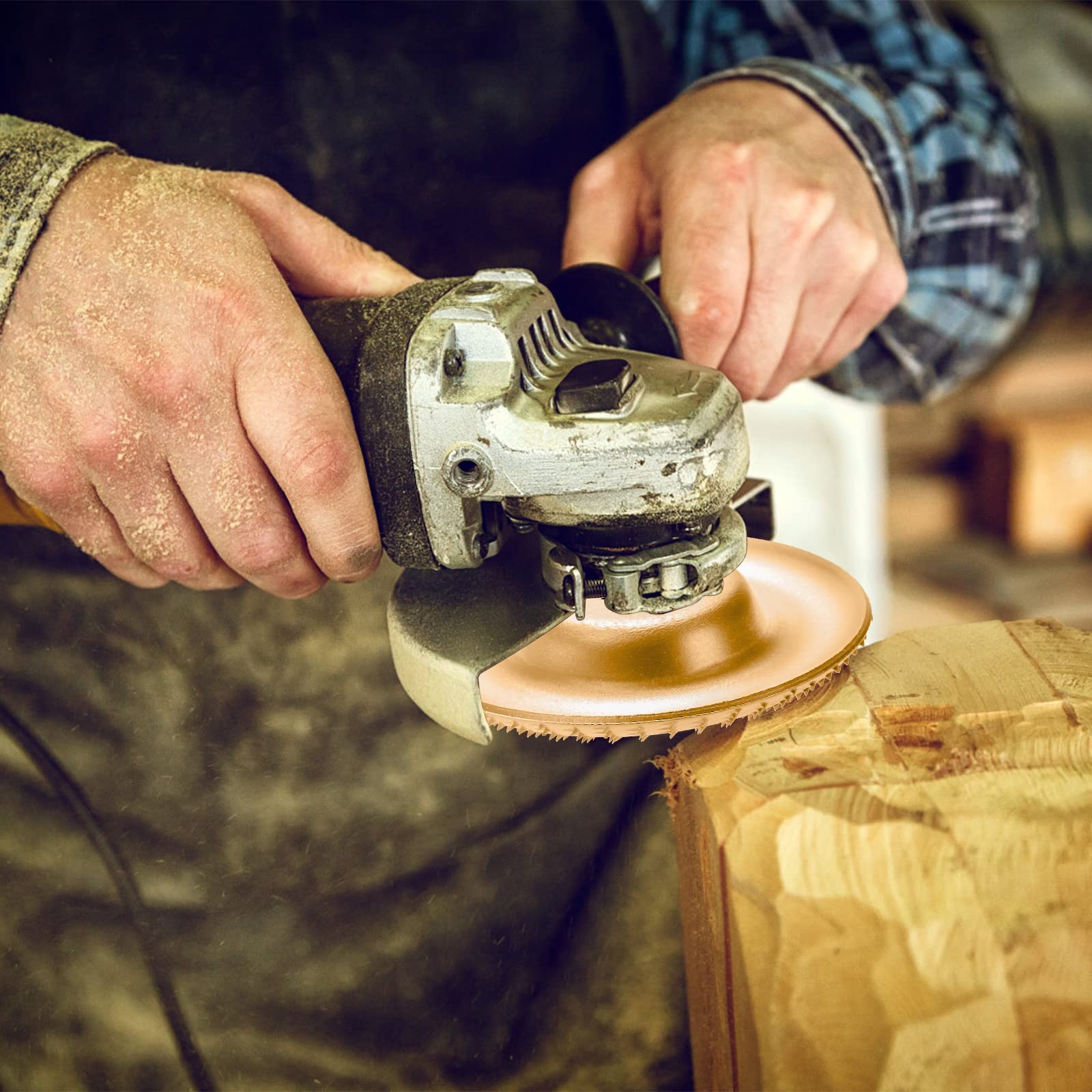 Hedume Set of 5 Wood Carving Disc for 4" or 4 1/2" Angle Grinder with 7/8"...