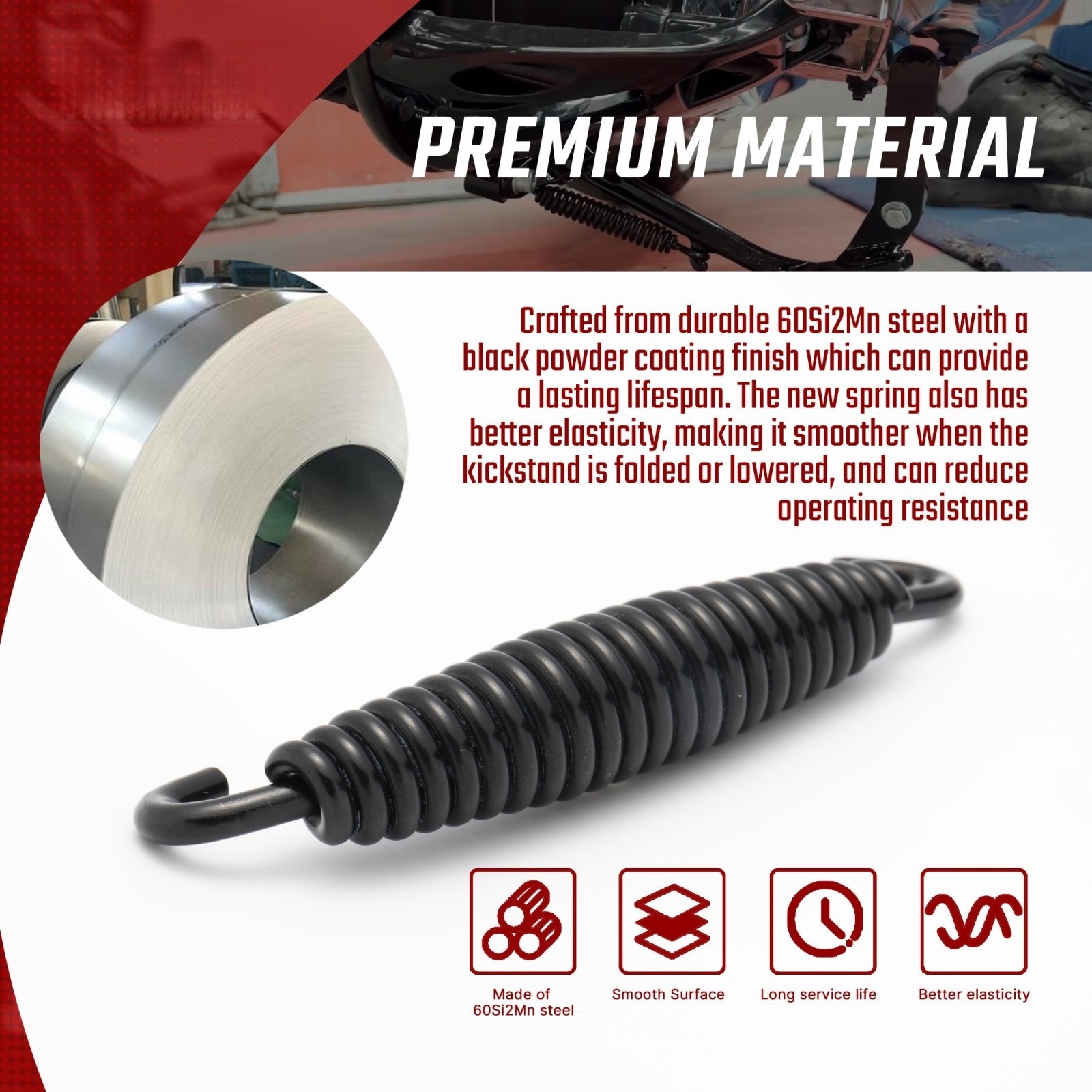 Kickstand Jiffy Stand spring for Harley 99-23 Street Electra Glide 07-17 Softail