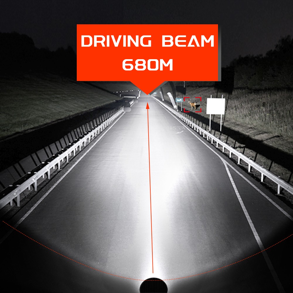 2x 6" Laser LED Motorcycle Driving Fog Spot Light Auxiliary Lamp White+Amber DRL