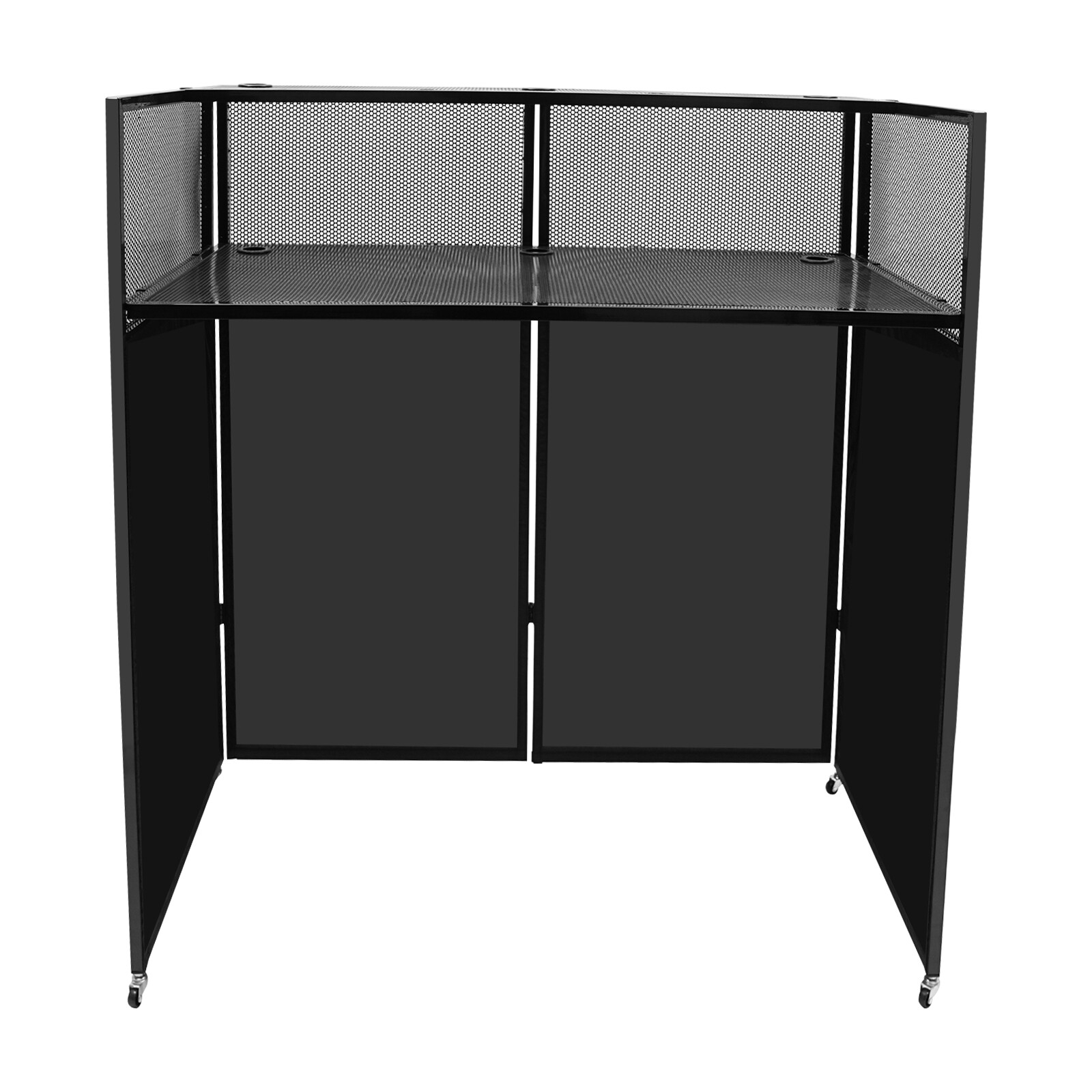 Rolling DJ Display Stand, DJ Event Booth Facade, Portable DJ Facade Booth Table