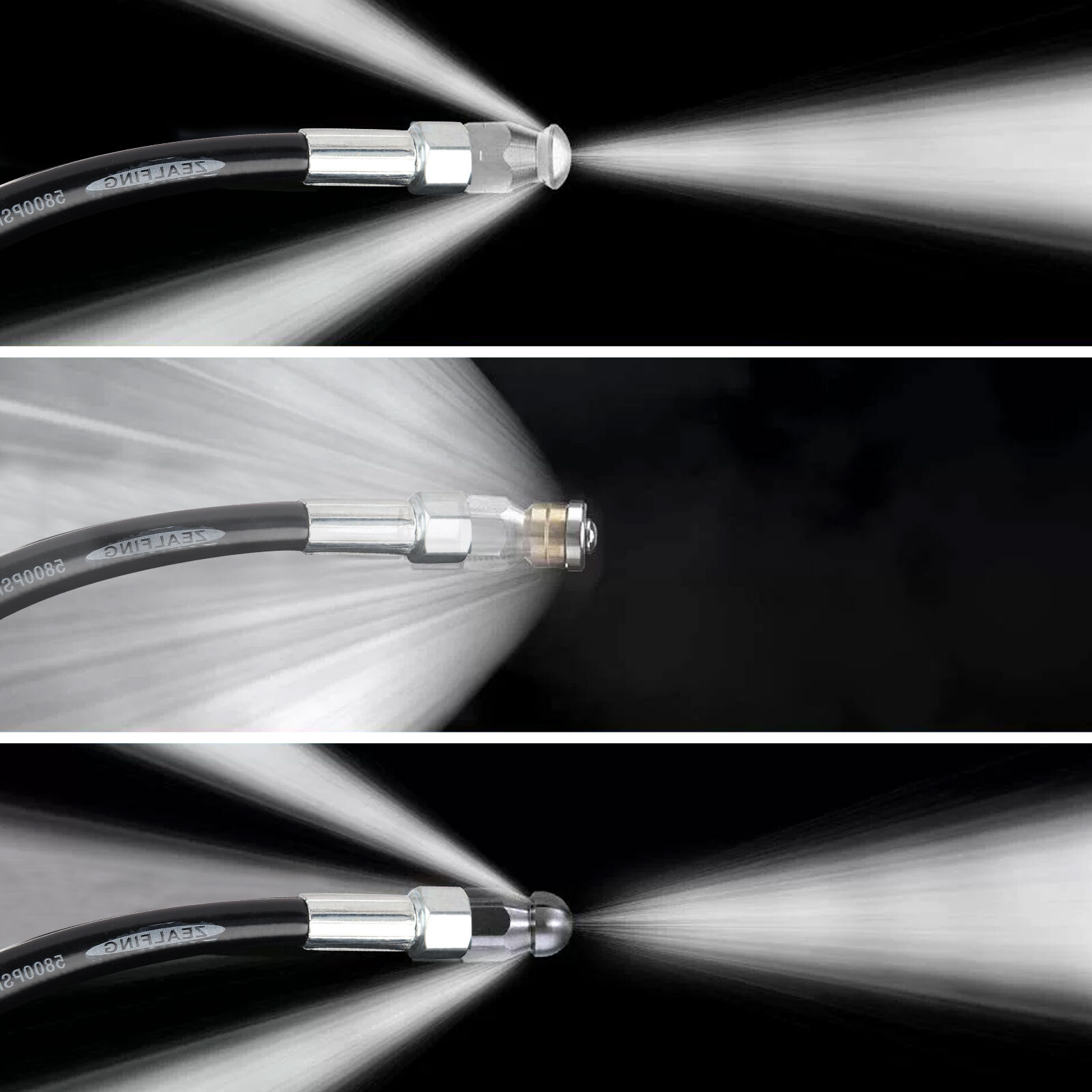 5800PSI Sewer Jetter Nozzles Kit 100FT 50FT Cleaning Hose for Pressure Washer