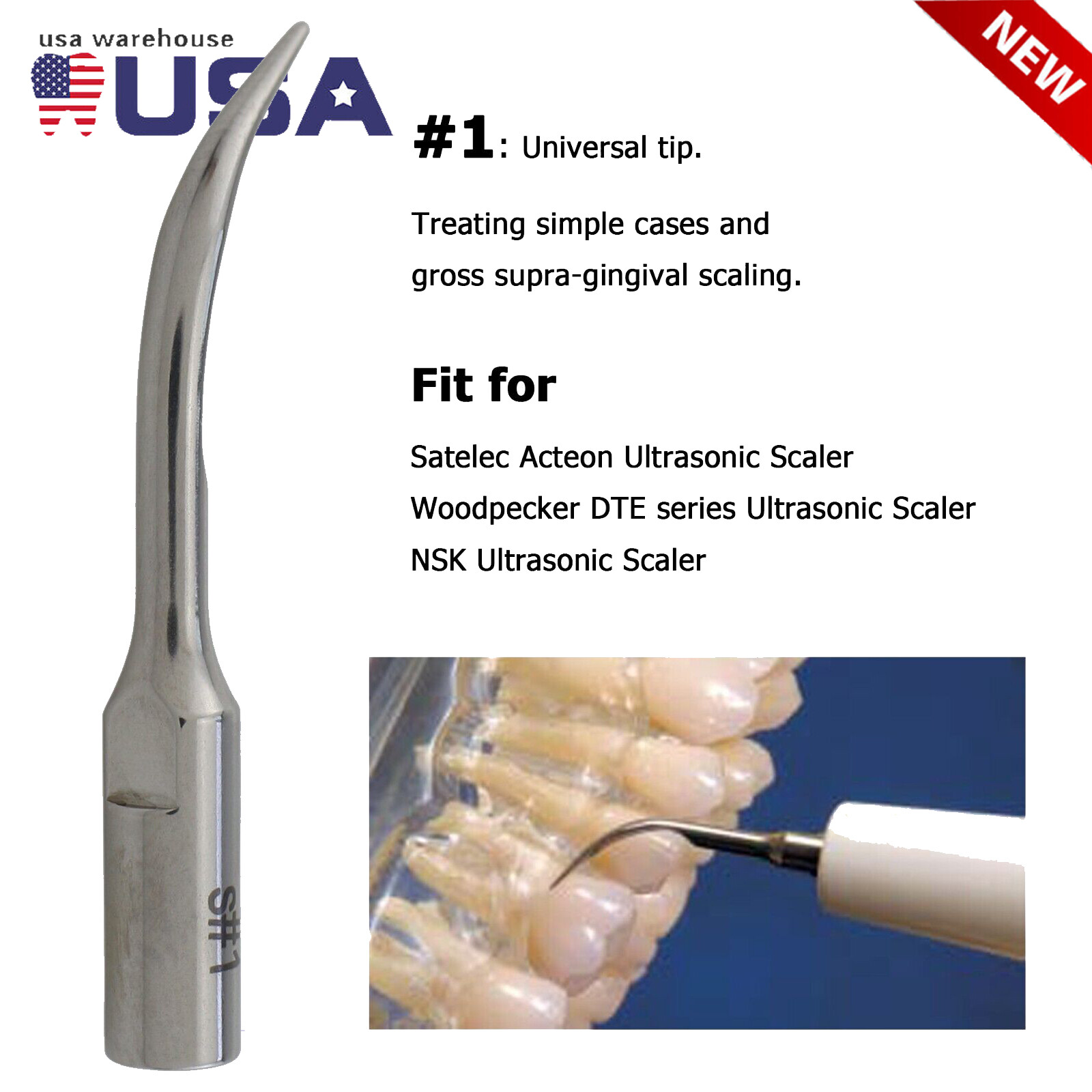Fit Satelec ACTEON Newtron Handpiece Tips Dental Ultrasonic Piezo Scaler Scaling
