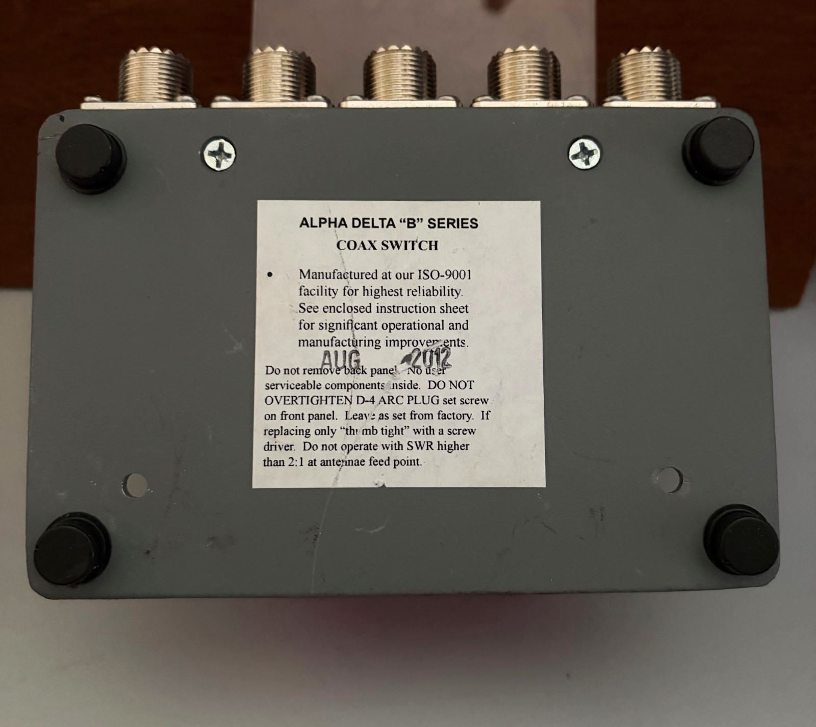 ALPHA DELTA-4 B SWITCH SO239 CONNECTORS (TESTED)