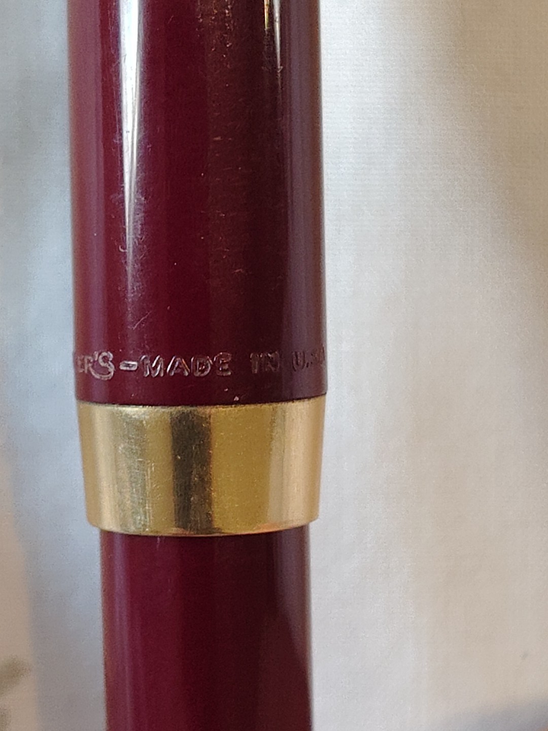 Sheaffer Touch down Bordeaux Plastic Gold Plated Fine Nib Fountain Pen USA