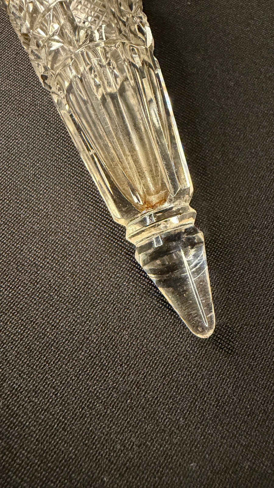 Rare Victorian Sterling with Faceted Amethyst Stones & Cut Cyrstal Scent Bottle