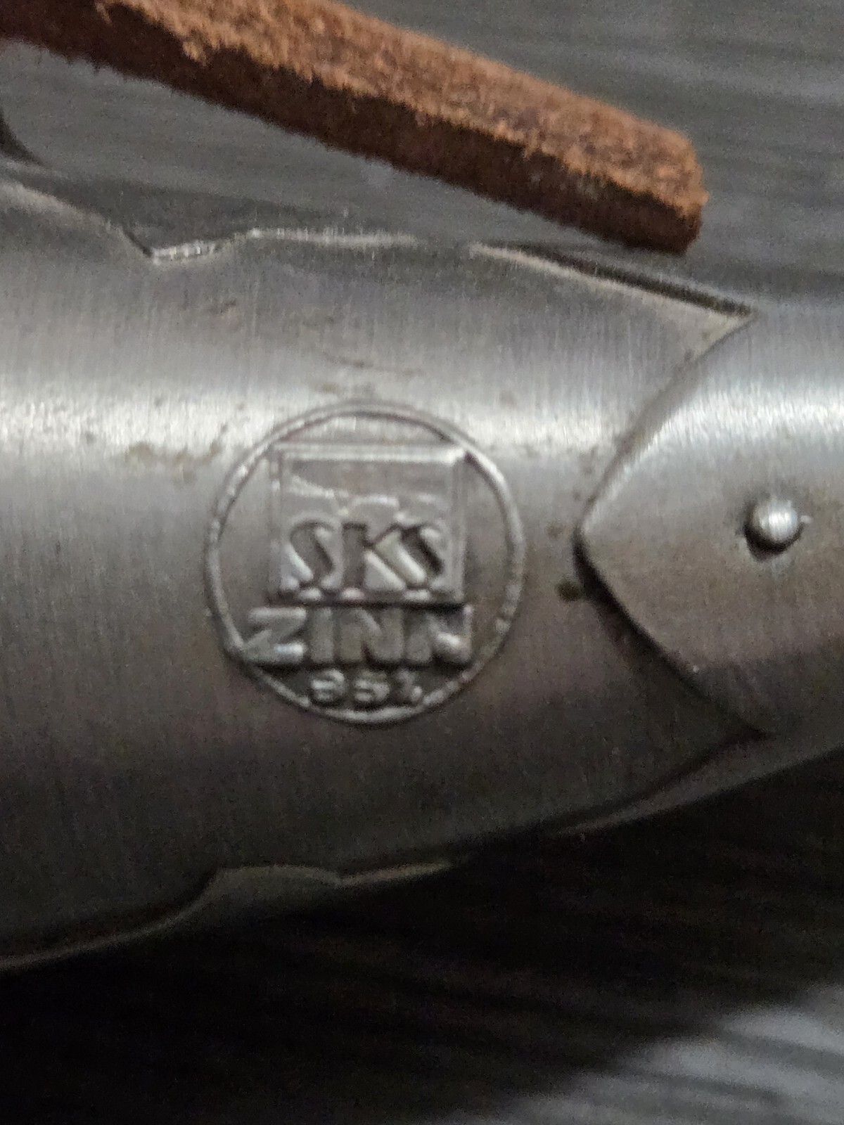 Zinn Beer Brewers Drinking Horn and Stand