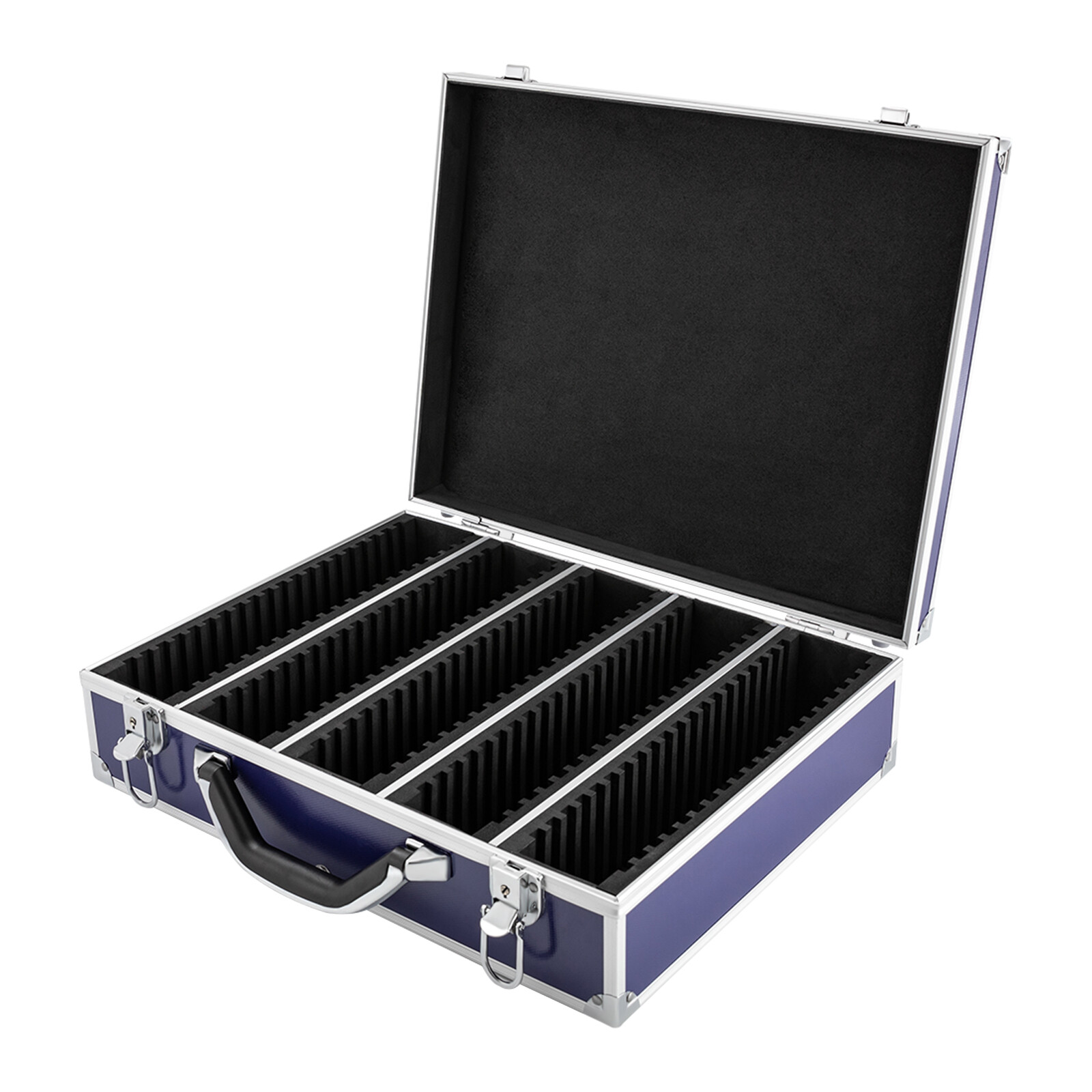 100 Graded Certified Coin Slab Aluminum Blue Storage Travel Box Protector Case