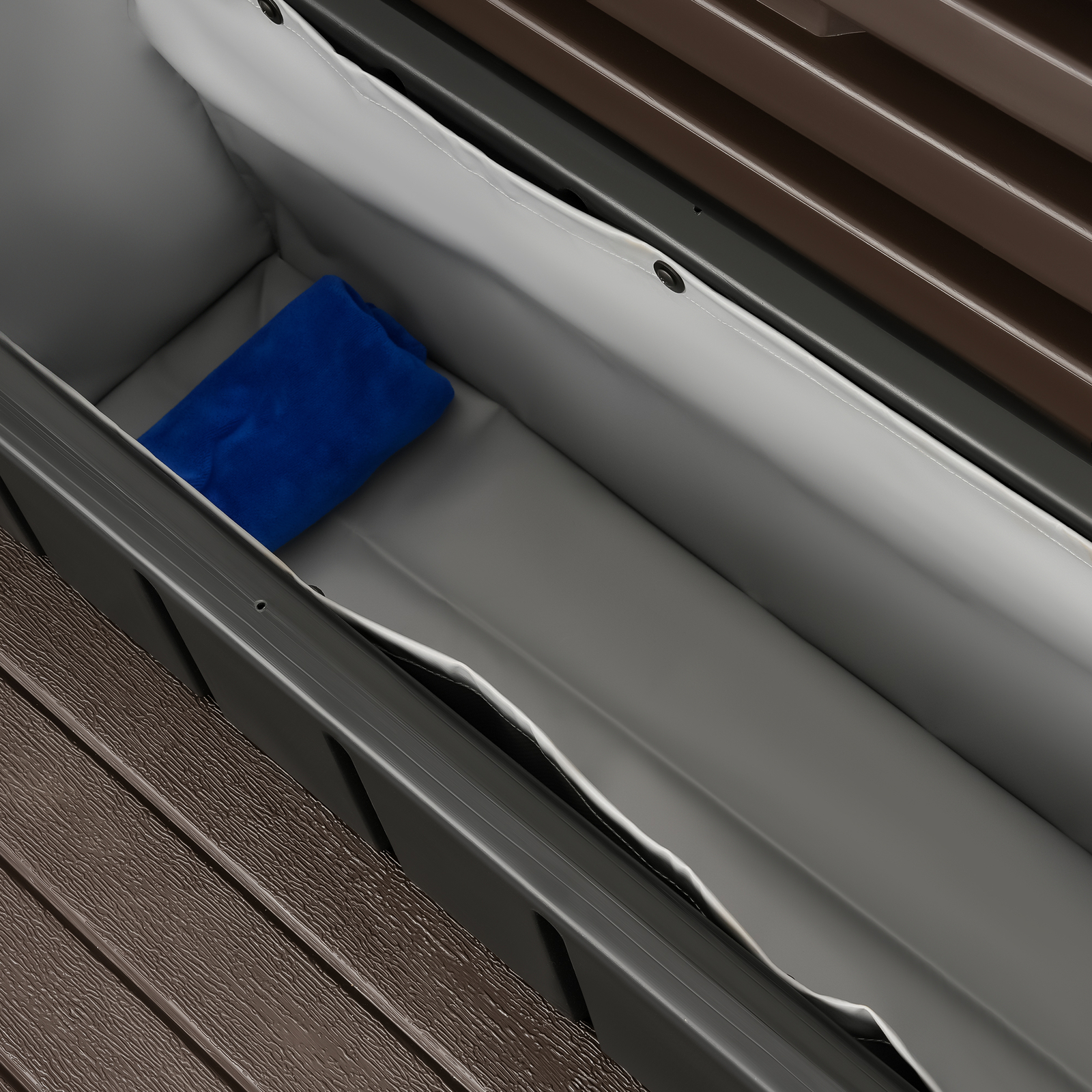 Brown+Black Universal 2 Slip-Resistant Spa & Hot Tub Step Outdoor with Storage