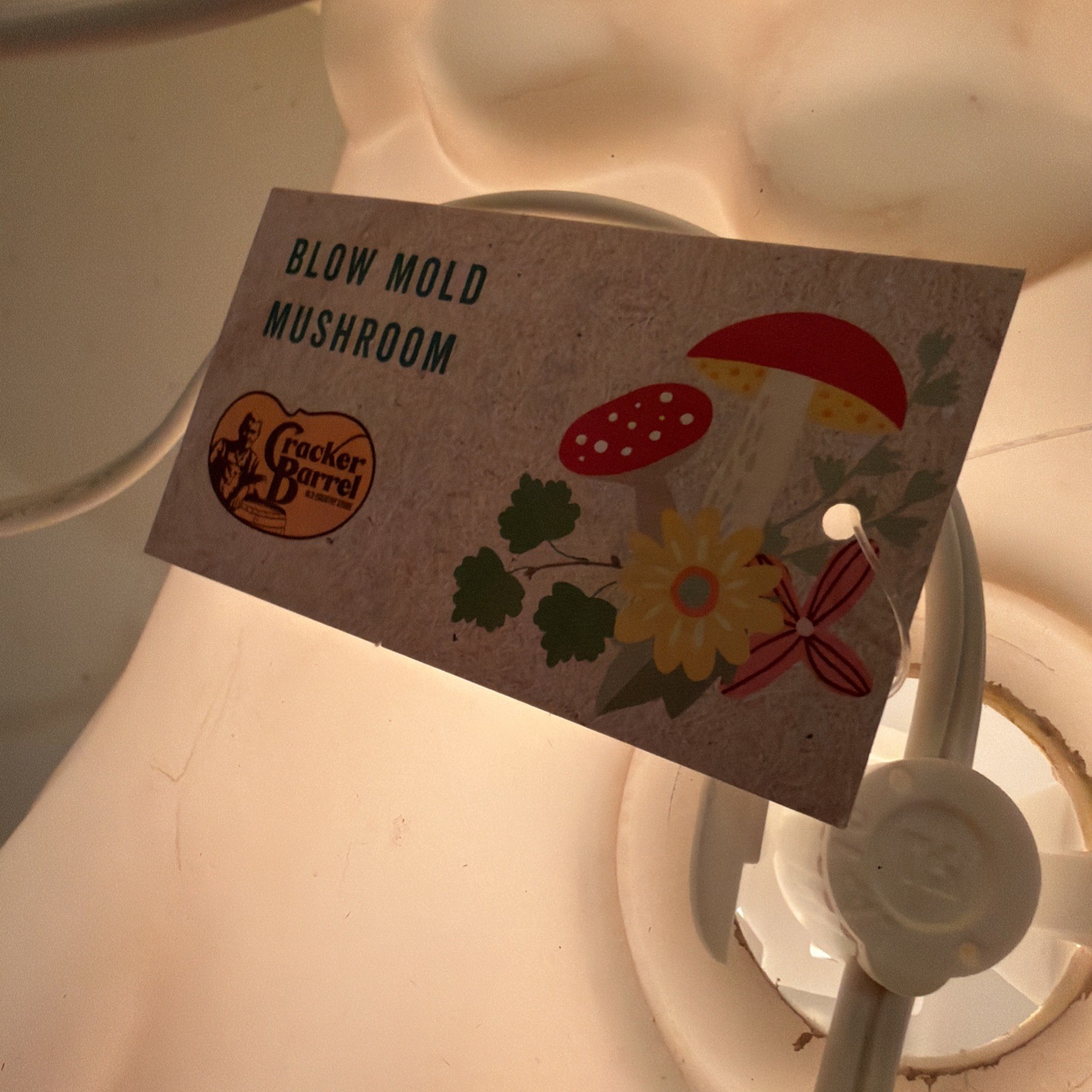 Cracker Barrel Yellow Orange Mushroom Blow Mold 20” New NWT Lights Up Tested