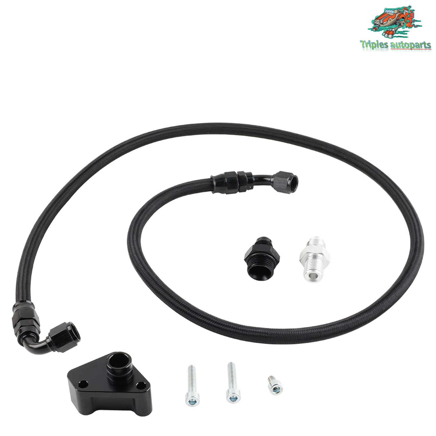 New Black Power Steering Line Kit For 2005-2006 DC5 RSX Type-S & K-Swap EG/EK/DC