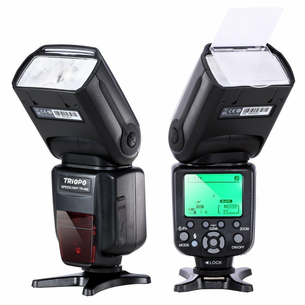 TRIOPO TR-988 E-TTL & I-TTL AF Speedlite TTL Flash for Canon or Nikon, USA