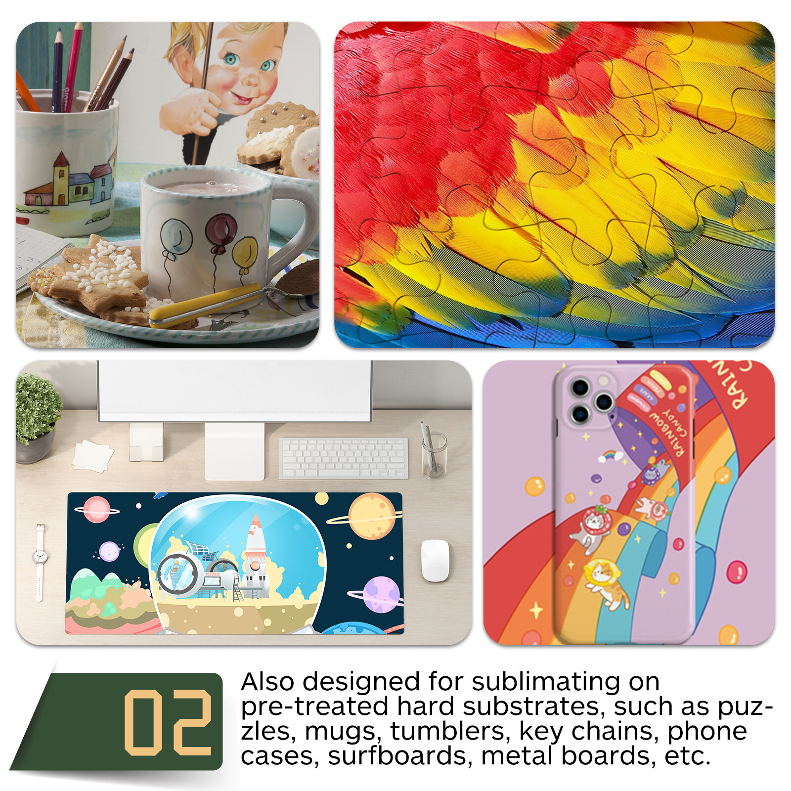 A-SUB Sublimation Paper 8.5x11 125g 110 Sheets for Inkjet Printer Heat Transfer