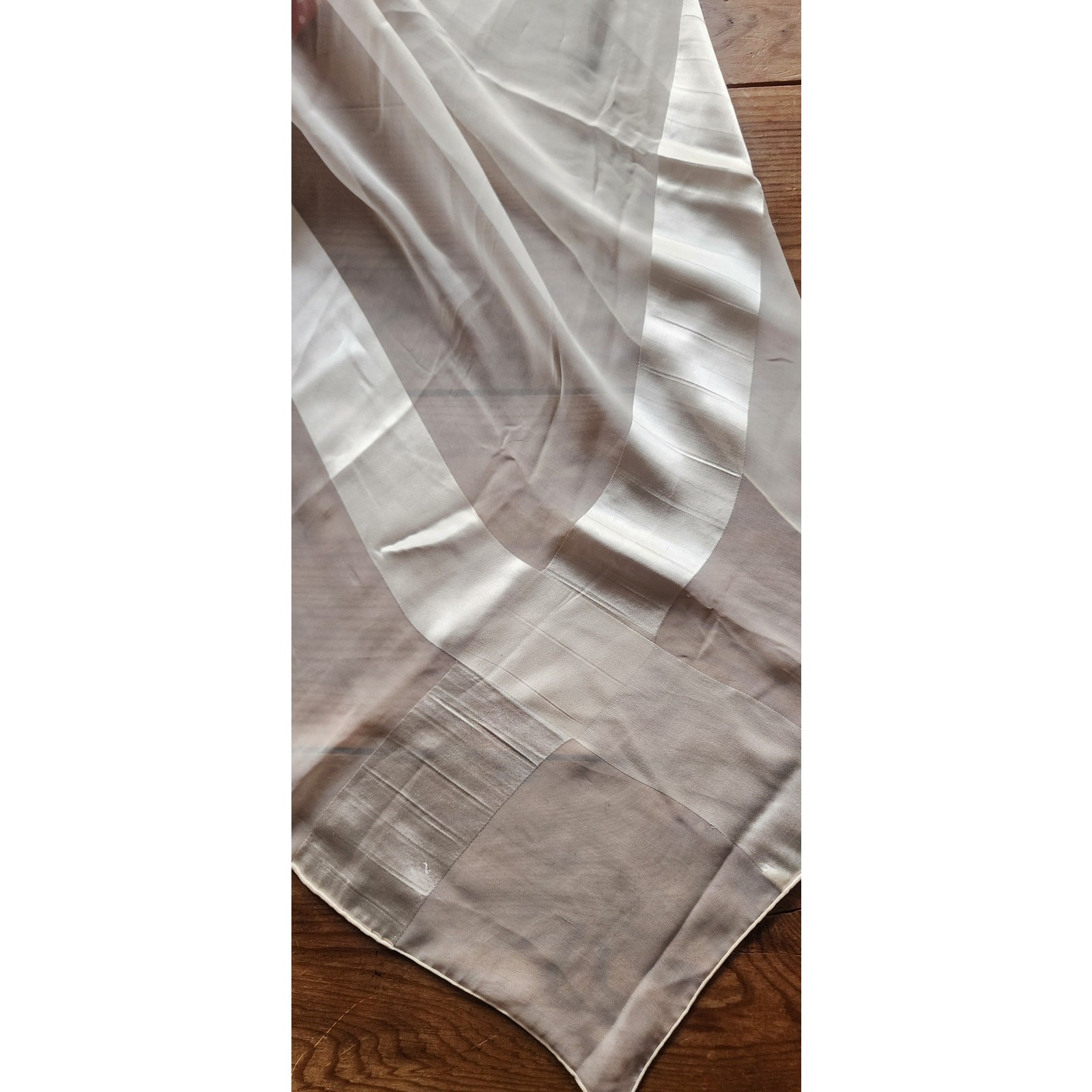 VTG 50s Christian Dior COLIFICHETS Scarf Cream Silk Square Rare Museum Archive