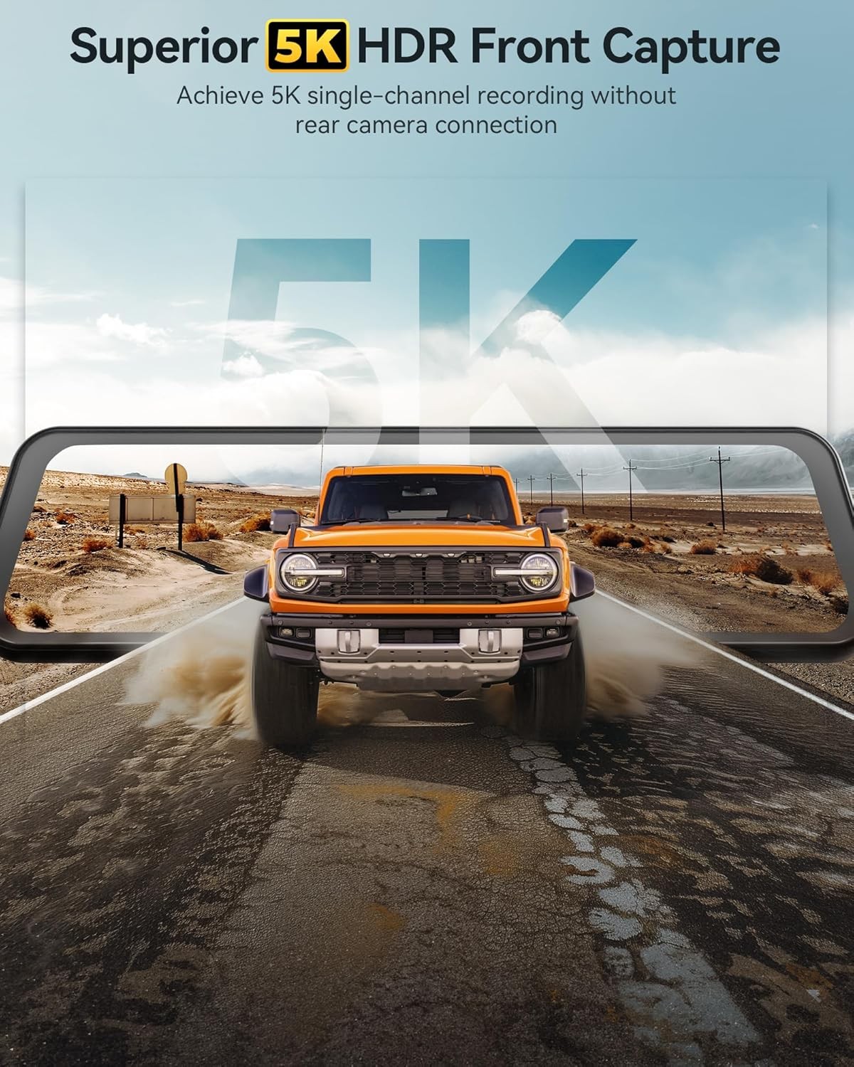 WOLFBOX G900PRO V02 Mirror Dash Cam IMX678 5.8GHz WiFi GPS,W/4A Acc Hardwire Kit