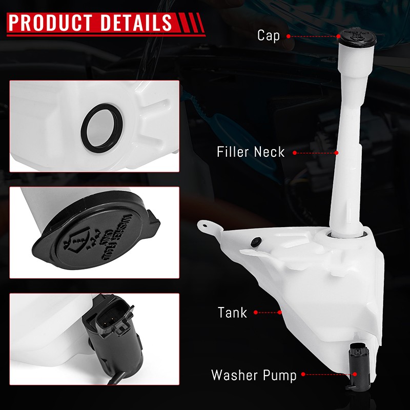 8531504050 For 1995-2004 TacomaWindshield Washer Reservoir Tank W/ Motor + Pump
