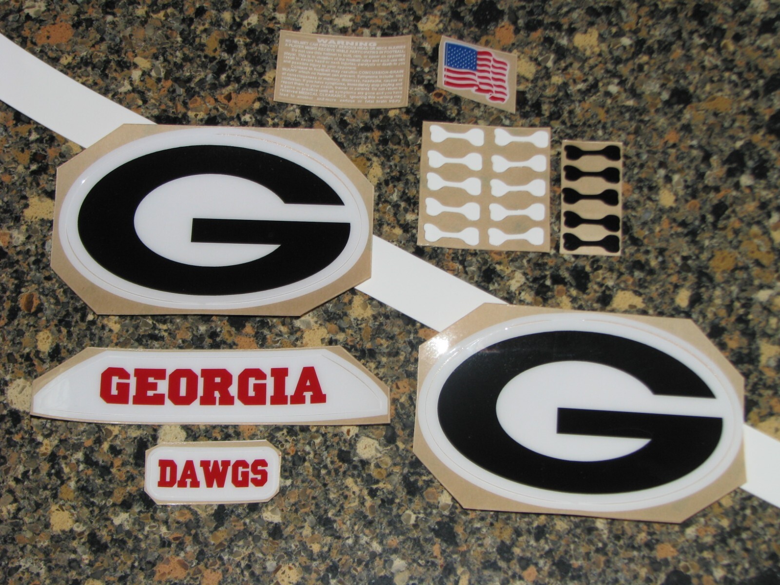 GEORGIA BULLDOGS Football Helmet Decals One (1) Set Full Size 3M 20MIL