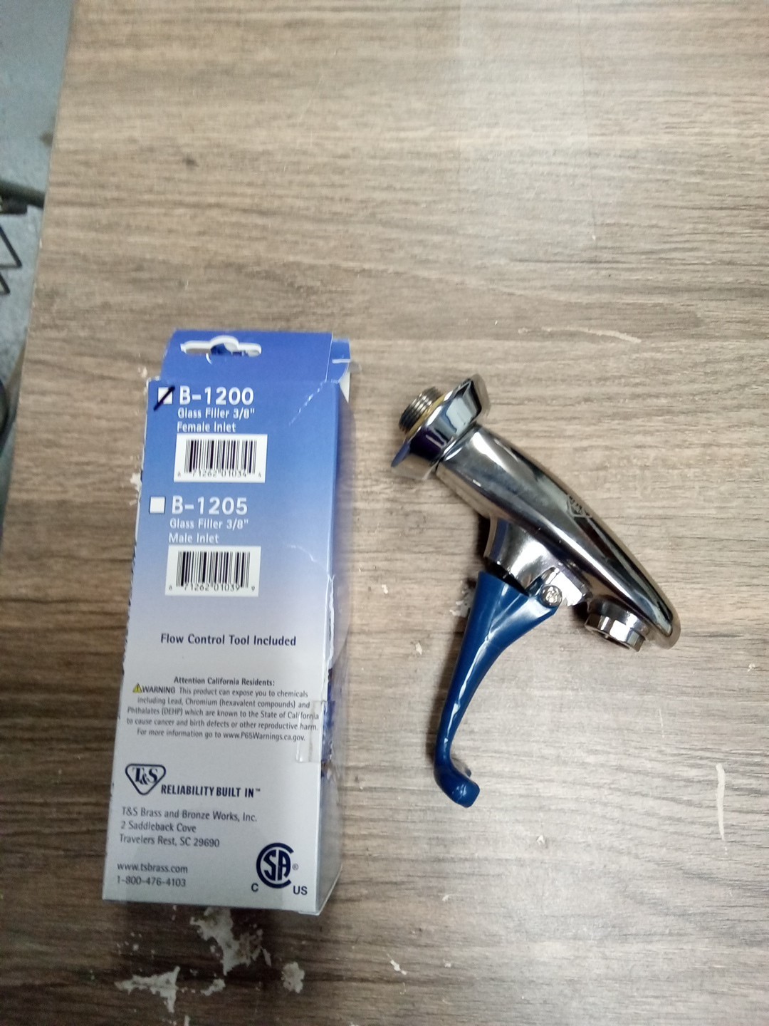 T&S B-1200, 3/8" Female Inlet Wall Mount Glass Filler 526 Dt