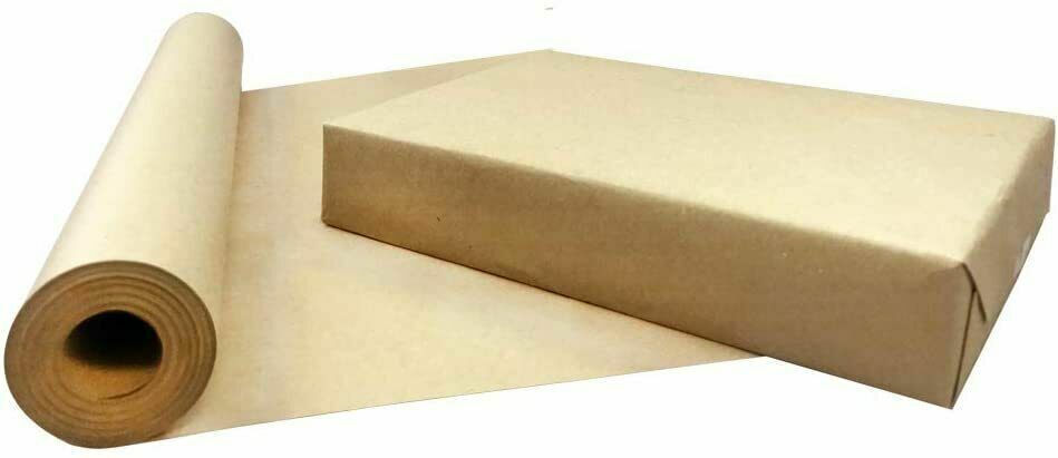 BROWN KRAFT PARCEL PAPER FOR WRAPPING AND PACKAGING PARCELS STRONG ROLLS 90GSM
