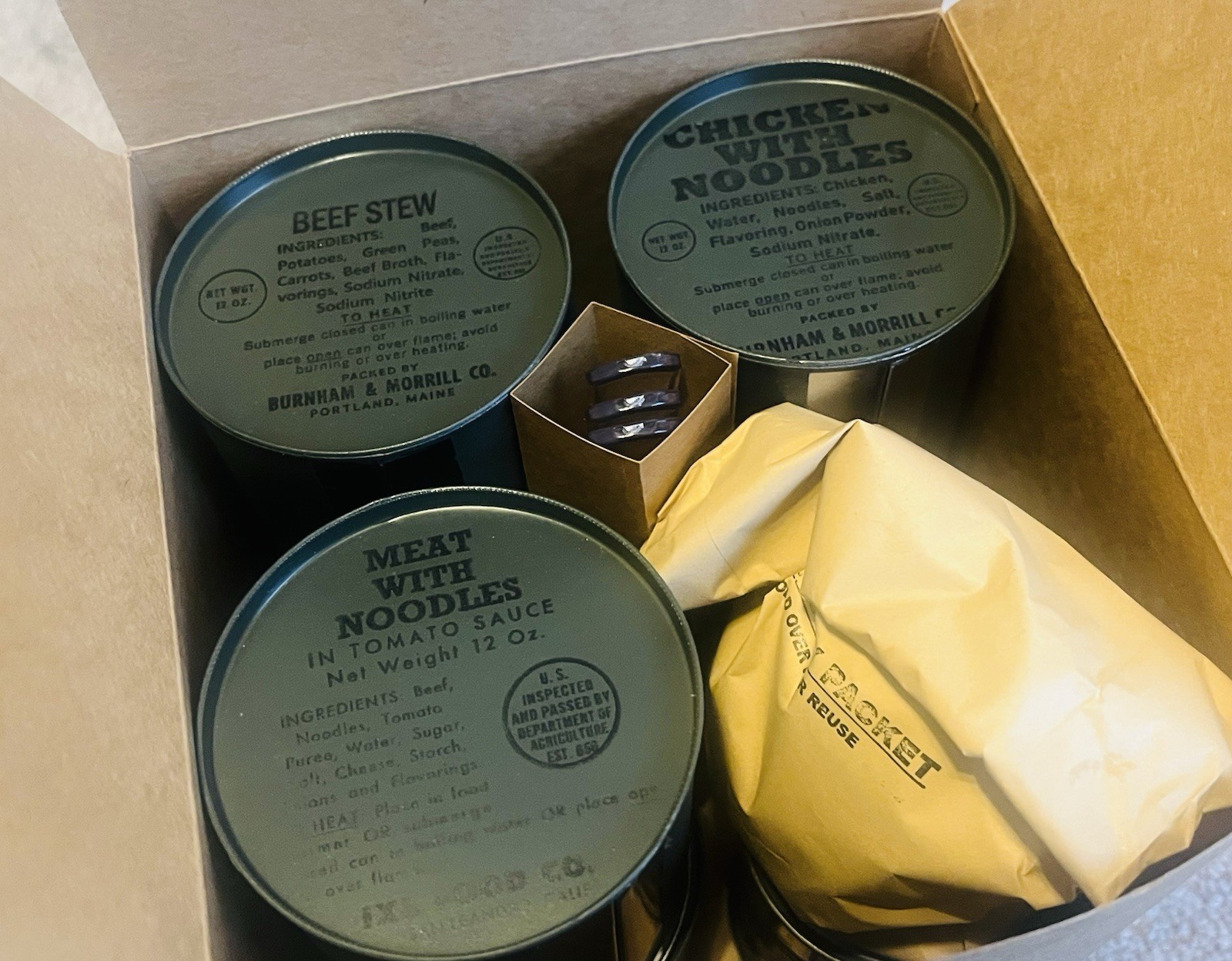 US Korean War Ration, Combat, Individual - Fully Edible Reproduction Ration