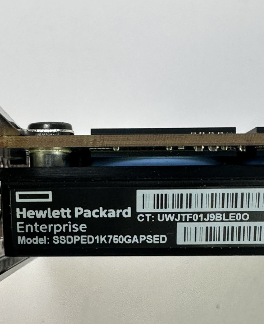 HPE Intel DC Optane P4800X 750GB NVMe PCIe x4 SSD WI AIC 878038-B21 30DWPD 41PBW