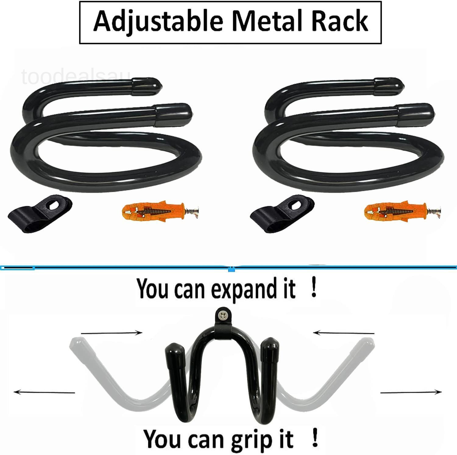 2 Pack Universal Over The Seat Hard Hat Rack, Wall Mount Black