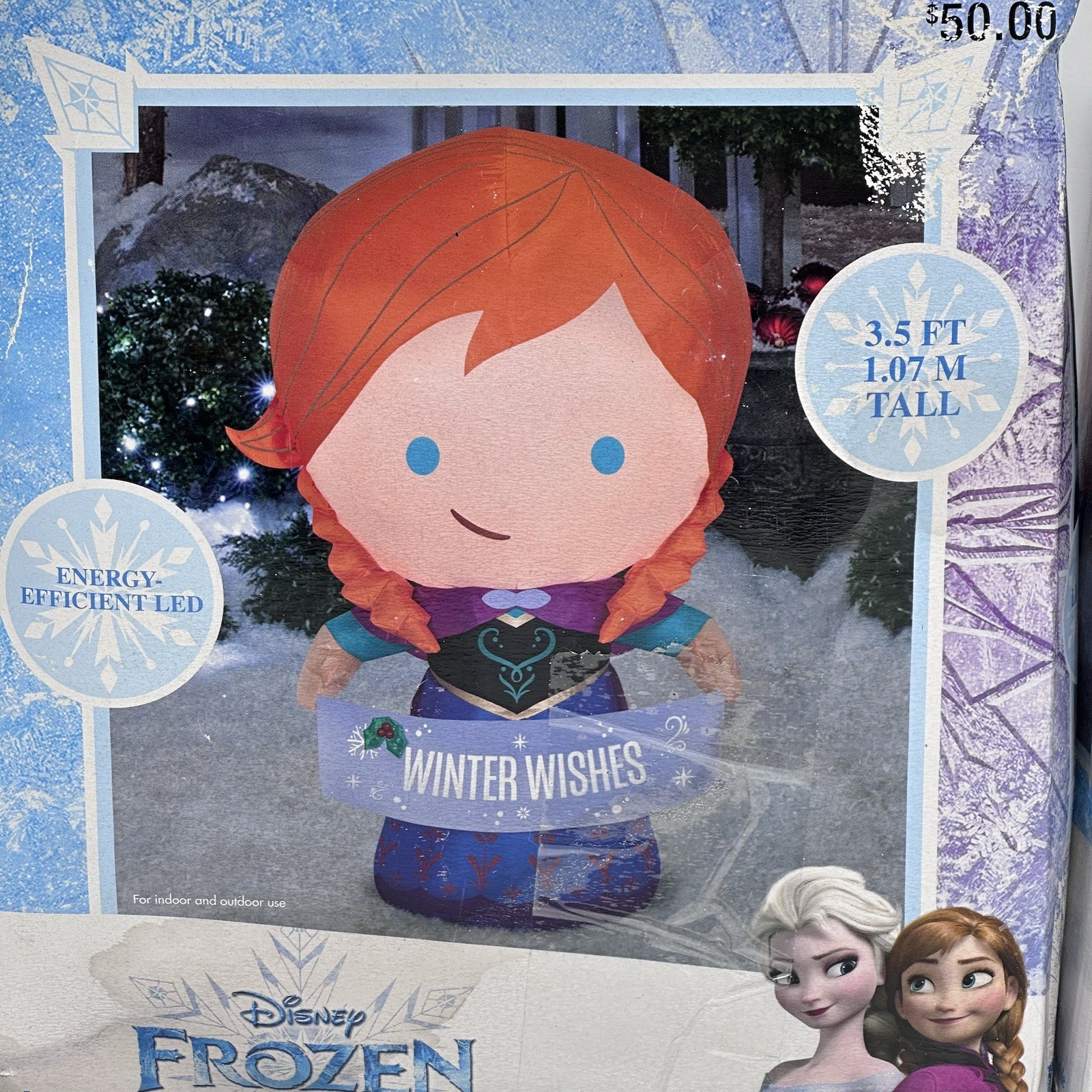 Gemmy Frozen Elsa & Anna 3.5ft Airblown Christmas Winter Magic Inflatable Disney