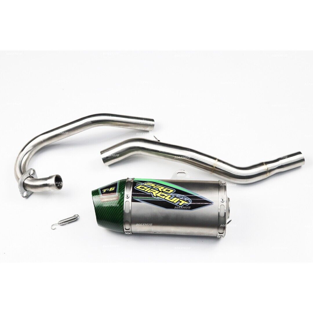 EXHAUST MUFFLER PIPE FULL SYSTEM CARBON GREEN FIT FOR KAWASAKI KLX110 KLX110L