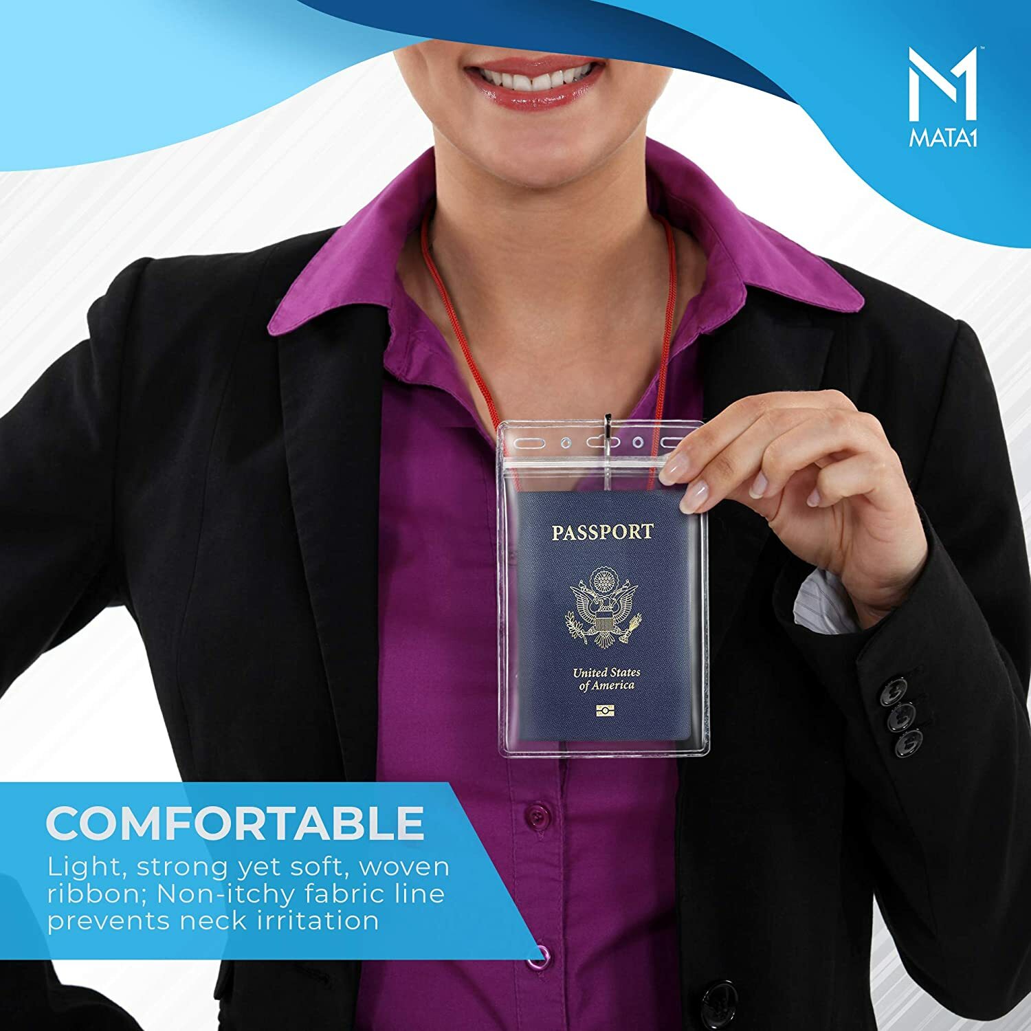 Passport Holder WATERPROOF 4" x 6" ID Vaccination Card Protector Travel badge