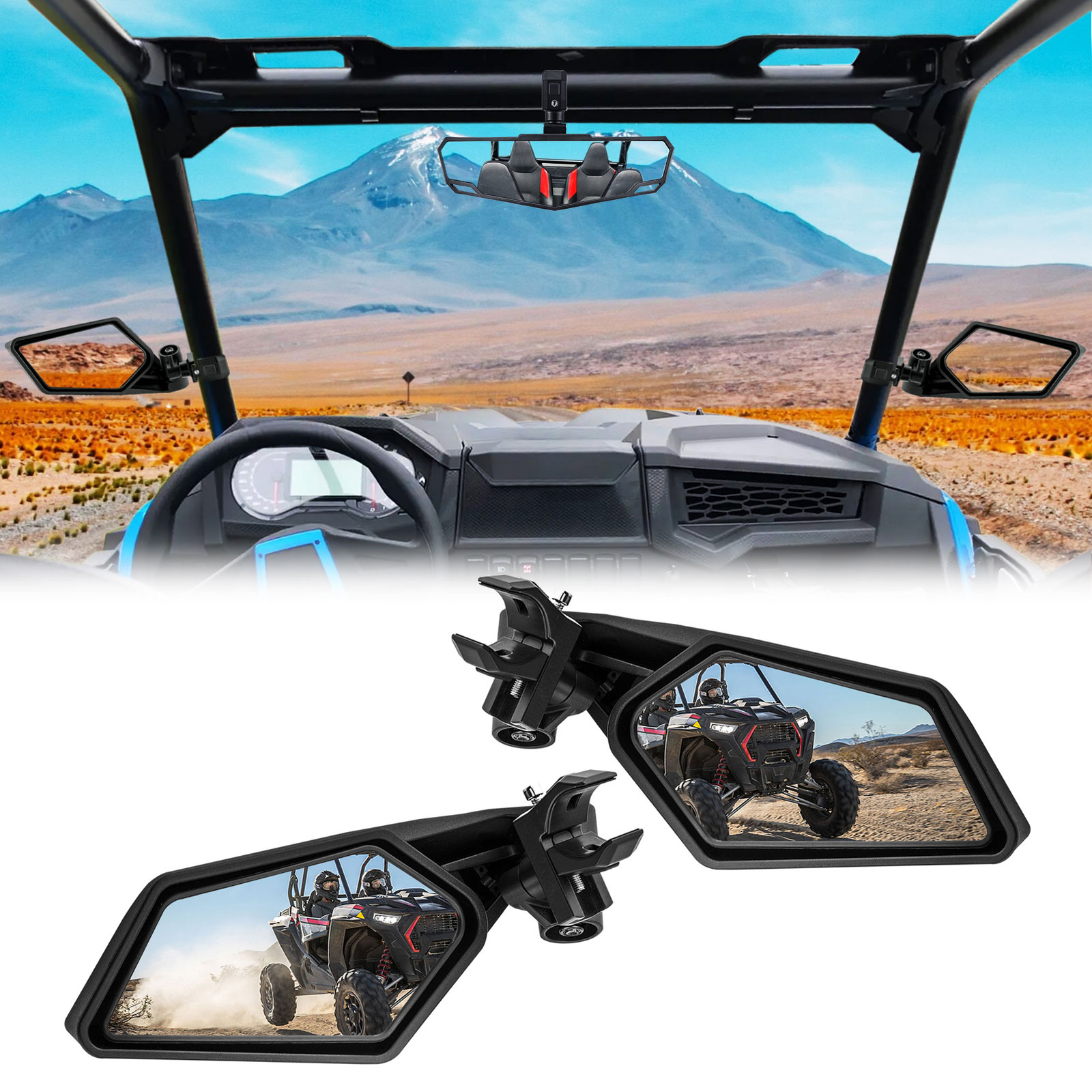 2019-2025 UTV Shatter-proof Adjustable Side Mirrors For Honda Talon 1000R 1000X