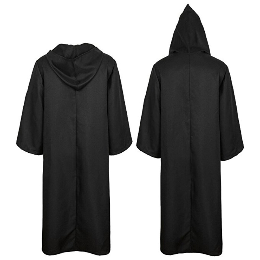 Adults Mens Hooded Robe Cloak Cape Party Halloween Vampire Robe Cosplay Costume