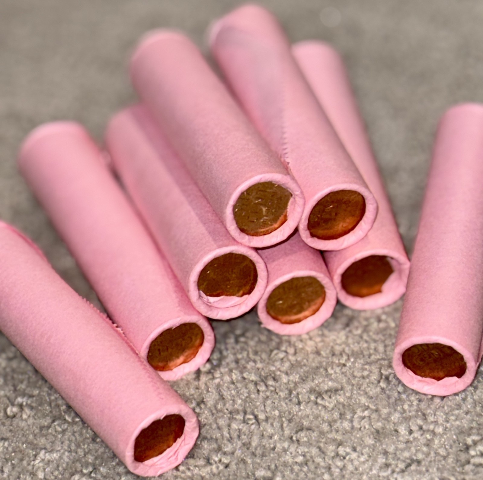 Pink wheat penny BU on end of unsearched circulated cents mixed dates mint marks