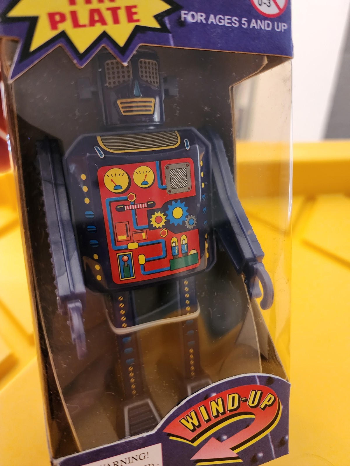 PLAY BOX METAL ROBOT TIN PLATE NEW IN BOX #7200 *ST - Blue
