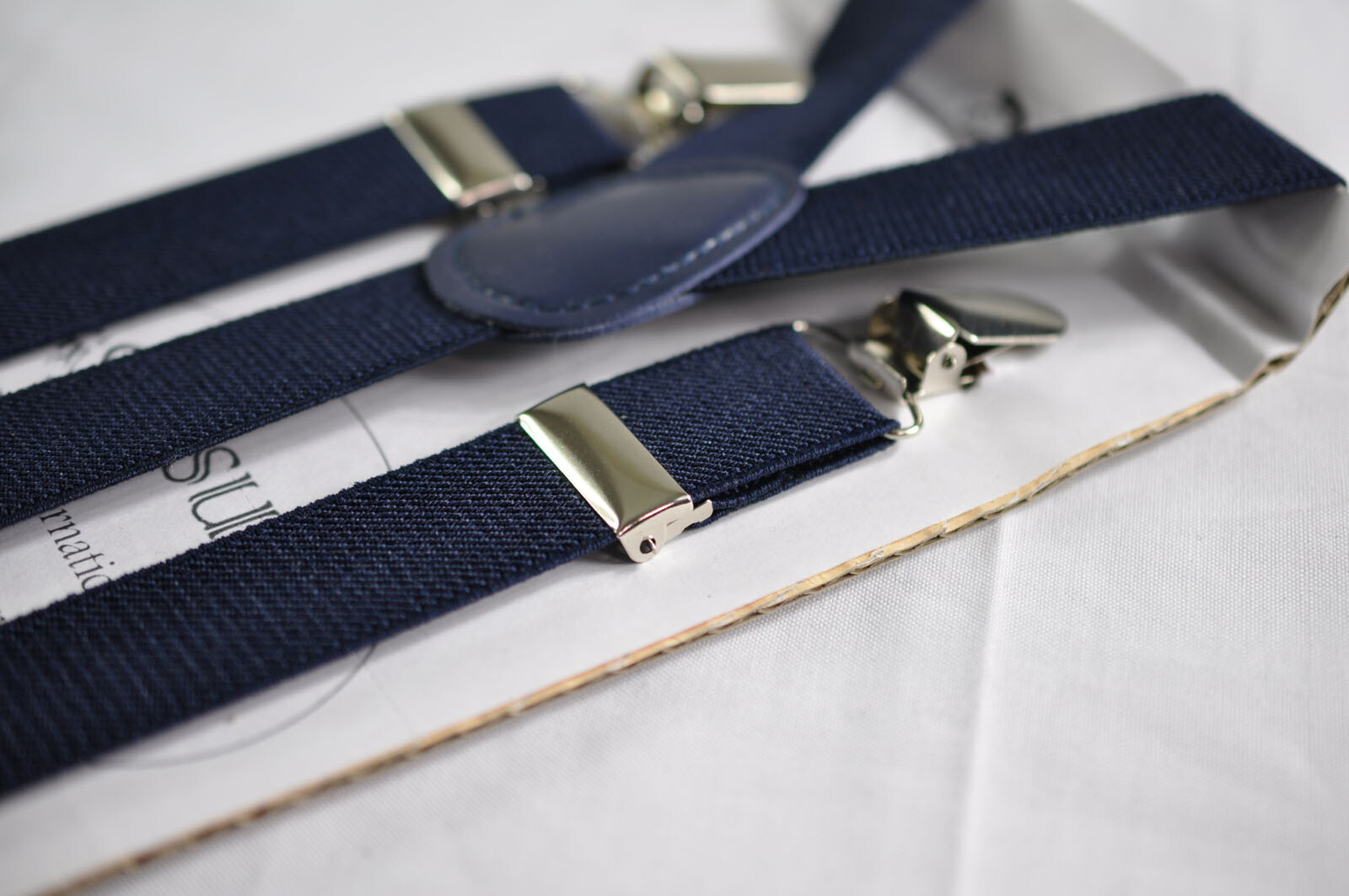 Dusky Dusty Rose Blush Pink Bow Tie + Navy Blue Suspenders Braces for all ages